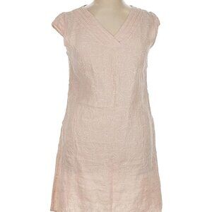 Linen  Peach Embroidered  Floral Dress sz S
